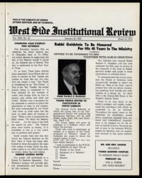 West Side Institutional Review Vol. XXII No. 20