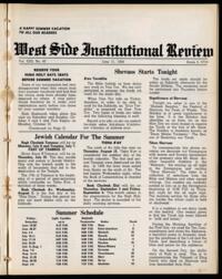 West Side Institutional Review Vol. XXII No. 40