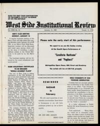 West Side Institutional Review Vol. XXIII No. 19