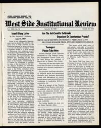 West Side Institutional Review Vol. XXIII No. 21