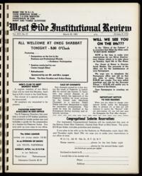 West Side Institutional Review Vol. XXV No. 27