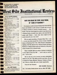 West Side Institutional Review Vol. XXVII No. 13