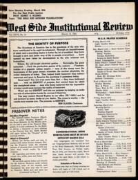 West Side Institutional Review Vol. XXVII No. 14
