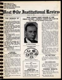 West Side Institutional Review Vol. XXVII No. 15