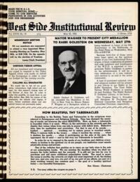 West Side Institutional Review Vol. XXVII No. 19