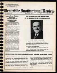 West Side Institutional Review Vol. XXVIII No. 13