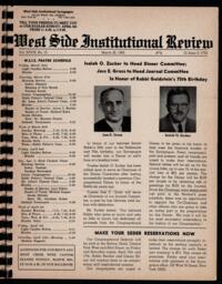 West Side Institutional Review Vol. XXVIII No. 15
