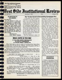 West Side Institutional Review Vol. XXIX No. 07