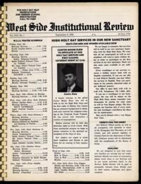 West Side Institutional Review Vol. XXX No. 01