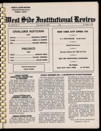 West Side Institutional Review Vol. XXXI No. 09