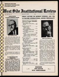 West Side Institutional Review Vol. XXXI No. 10