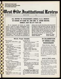 West Side Institutional Review Vol. XXXI No. 17