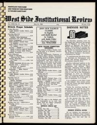 West Side Institutional Review Vol. XXXI No. 19