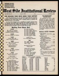 West Side Institutional Review Vol. XXXI No. 20