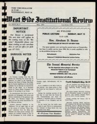 West Side Institutional Review Vol. XXXVI No. 09