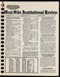 West Side Institutional Review Vol. XXXVII No. 10