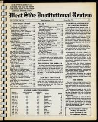 West Side Institutional Review Vol. XXXIX No. 10